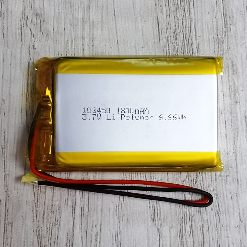 3.6V 3.7V 103450 1800mAh Paquete de batería de polímero de litio recargable con PCM y conector