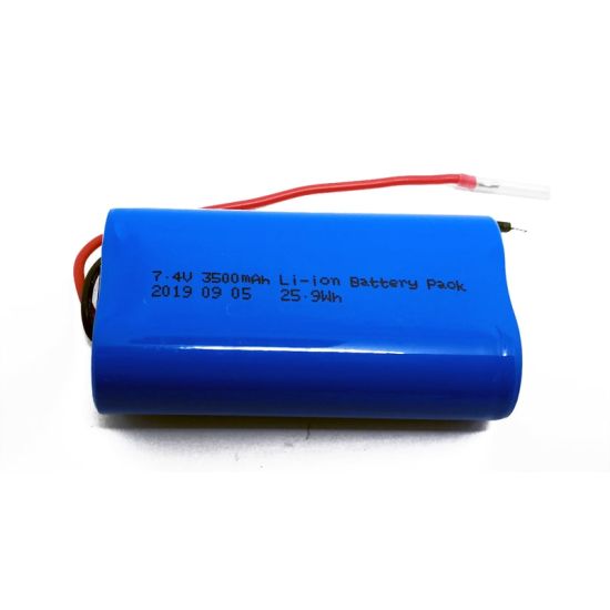 Paquete de baterías de litio recargable 2S1P 7.2V 7,4 V 18650 3500mAH Paquete de batería de iones de litio recargable con PCM y conector