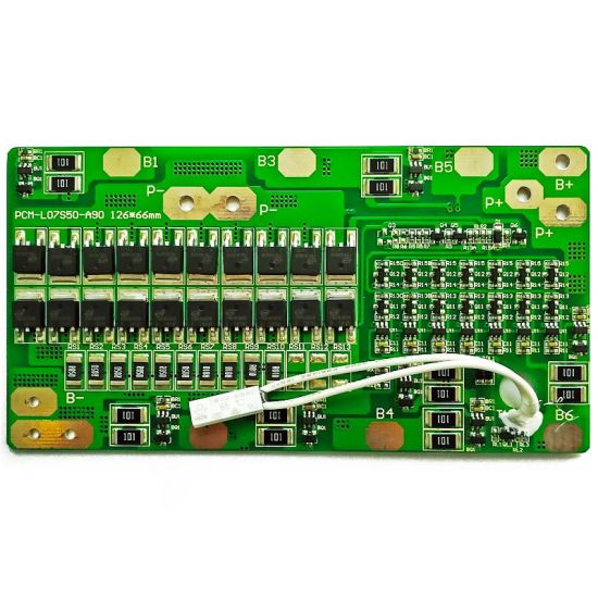7S 50A PCM BMS para 24V 25.2V 25.9V Li-Ion / Litio / Li-Polymer 21V 22.4V LIFEPO4 Battery Pack Tamaño L126 * W65 * T6MM (PCM-L07S50-A90)