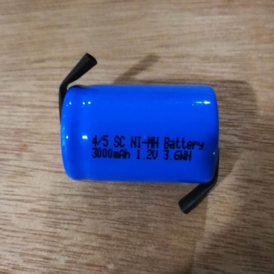 Batería recargable de 1.2V SC NiMH con orejetas de soldadura (3000mAh)