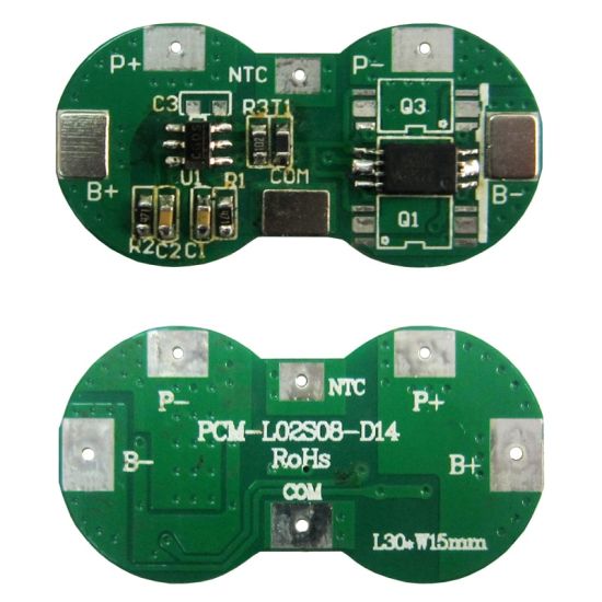 2S 7A PCM BMS para 7.2V 7.4V Li-Ion / Litio / Li-Polymer 6V 6.4V Paquete de batería de LIFEPO4 con tamaño NTC L30 * W15 * T2.5mm (PCM-L02S08-D14)