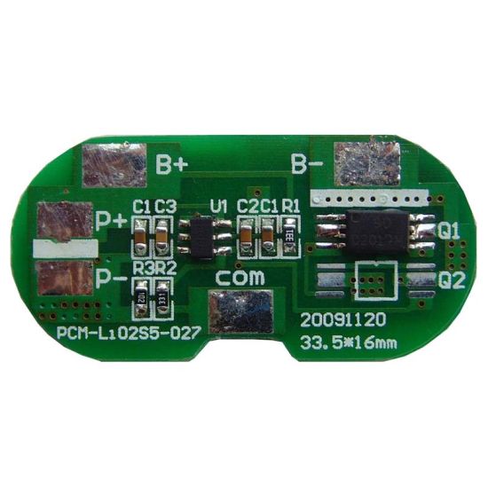 2S 5A PCM BMS para 7.2V 7.4V LI-ION / Litio / Li-Polymer 6V 6.4V LIFEPO4 Batería Tamaño L33.5 * W16 * T2.5mm (PCM-LI02S5-027)