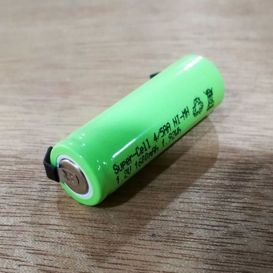 Batería recargable de 1.2V 4 / 5AA NIMH con orejetas de soldadura (1600mAh)